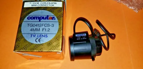 Computar TG0412FCS-3 1/3" 4mm CS Mount F1.2 Auto Iris CCTV Lens 
