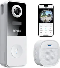 Video Doorbell Camera Wireless, Head-To-Toe 180° Ultra View Battery Powered, No