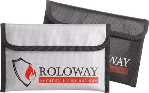 Fireproof Money Bag 5x8 Inches Cash Passport Valuables Keys 2 Pack Silicone Coat