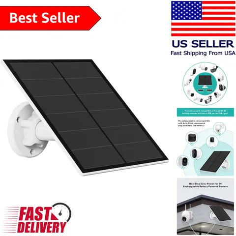 High-Efficiency 5W Solar Panel for Rechargeable Battery Cameras - Easy Install