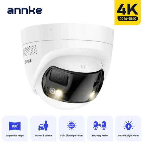 ANNKE 8MP Dual Lens PoE IP Camera 180° Panoramic Human/Vehicle Detect