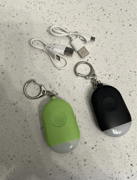 2 Pc Security Emergency Personal Alarm Keychain LED Survival Siren Self Defense