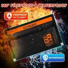 Fireproof Money Bag for Cash (2 Pack, 8x5"), Waterproof Document Pouch for Trave