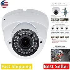 Pro 5MP Dome Surveillance Camera, 4-in-1 Hybrid, 98ft IR, Outdoor Waterproof