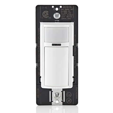 Leviton Decora Occupancy Motion Sensor inWall Switch, AutoOn or ManualOn, 15A...
