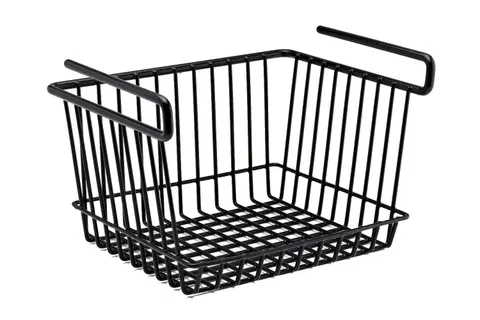 SnapSafe Hanging Shelf Large Basket, - 11.75”w X 7.5”h X 9”d, Black