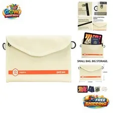 Portable Fire-Resistant Document Safe w/ Lock – Water-Resistant Travel Organizer