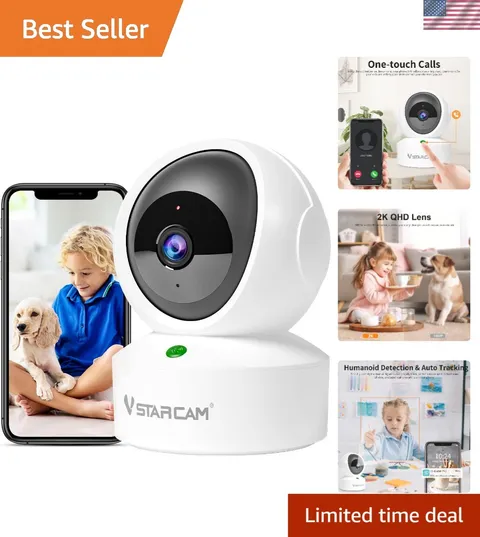 Versatile 2K QHD Indoor Camera for Baby Monitoring & Pet Care - Wi-Fi Enabled