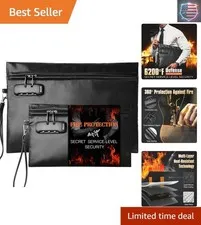 Fireproof Document Bag Set with Lock, 2 Pcs Money Box for Cash & Passport, 62...