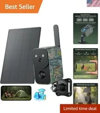 Wireless 4G Cellular Solar Camera with Night Vision & Motion Detection, 10000mAh