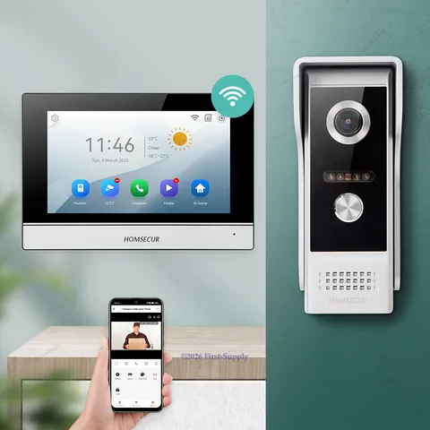 HOMSECUR 7" Waterproof WIFI HD Video Doorphone Intercom Door Bell Auto Recording