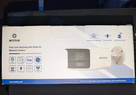 Annke 6MP UHD Dual-Lens Outdoor PoE Security Camera, 180° Panoramic View