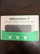Blink Outdoor 4. 5 Camera Wireless HD Home Security System Kit NEW