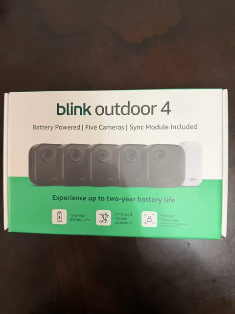 Blink Outdoor 4. 5 Camera Wireless HD Home Security System Kit NEW