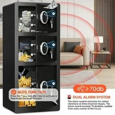Heavy Duty Large 3 Door Gun Safe, Dual Alarm & Adjustable Shelves