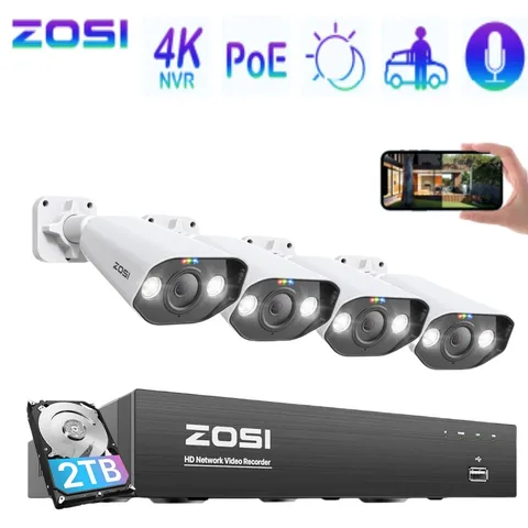 ZOSI 8CH 5MP PoE IP Security Camera System 4K H.265+NVR 2TB CCTV Network Outdoor