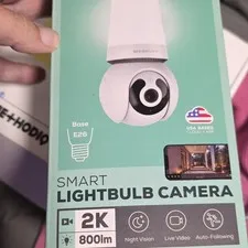 Merkury Smart 2K E26 Bulb Camera Pan/Tilt Indoor WiFi MI-CW107-199W