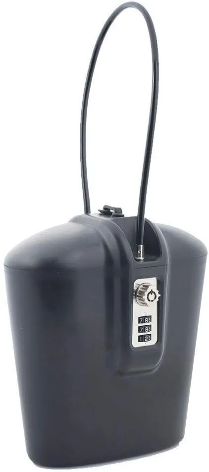 Impact-Resistant Lock Box Safe w/ Steel Cable - Ideal for Indoor & Outdoor Use