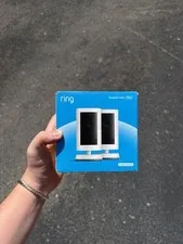 Ring Outdoor Cam Plus, 2 Pack White - Battery Powered - 2K Video NEW & SEALED