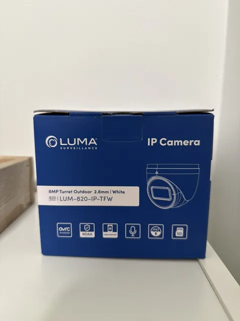 Luma LUM-820-IP-TFW 8MP Outdoor Turret IP Camera Night Vision Motion White