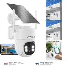 VIZIUUY 3MP Solar Security Cameras Wireless Outdoor, WiFi 6, 360°PTZ Camera |...