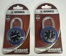 BRINKS 50 Combination Lock Padlock 7/8 inch Standard Security • Blue 2 Pack