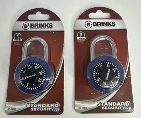 BRINKS 50 Combination Lock Padlock 7/8 inch Standard Security • Blue 2 Pack