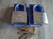 2 X RIELDA Keyed  Alike Padlocks Re-programable High Security/W Key Set 3+1