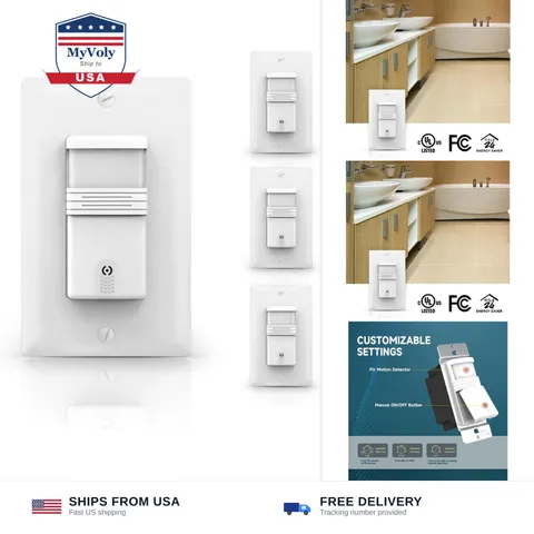ECOELER 3Way Occupancy Motion Sensor Light Switch, Neutral Wire Required, PIR...