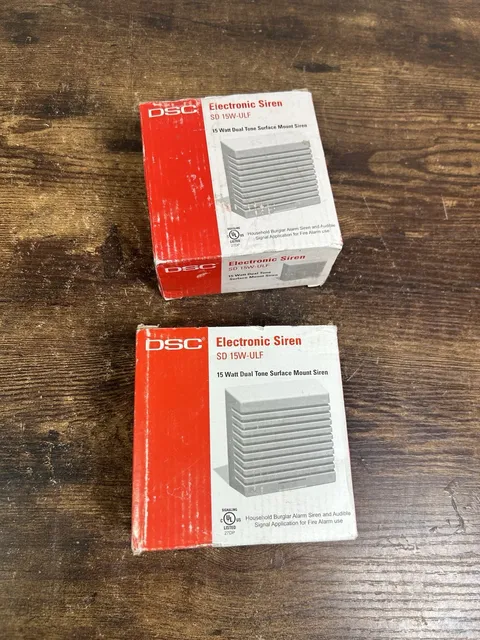 Lot Of 2 DSC Electronic Burglar Alarm Siren SD 15W-ULF ~ 15 Watt - Open Box