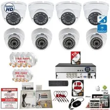 Evertech 8 Channel DVR  8x HD Cameras Complete Security Surveillance System Set