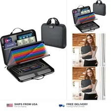 Fireproof Document Box with Lock, Waterproof Hard-Shell File Organizer with 1...