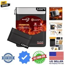 Fireproof Document Bag 5200℉ with Fireproof Organizer Travel Case,Heat Insula...