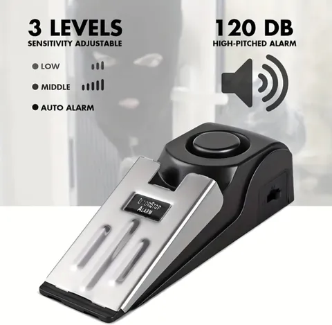 DOOR STOP Alarm Home Hotel Travel Wireless Security Alert Portable Safety Block