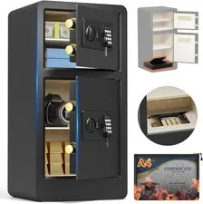 7.5 Cuft Extra Large Safe Box Fireproof Waterproof, Fire Proof Safes With Double