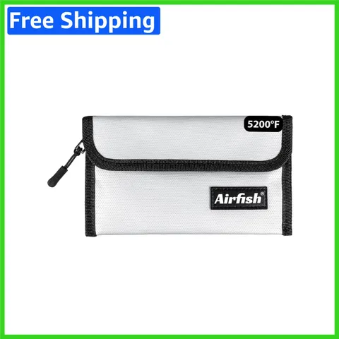 5x8 Water-Resistant Fireproof Money Bag - Secure Zippered Storage for Treasures