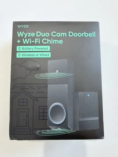 WYZE Wireless Duo Cam Video Doorbell (Chime Included), Battery Powered, 2K Full
