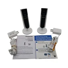 2x Panasonic HomeHawk KX-HNC800 1080P HD Home Monitoring Cameras 2x 16GB SD Card