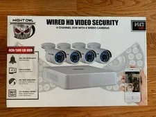 Night Owl Wired HD Video Security Camera 720P 4CH/500 BG HDD NEW Open Box