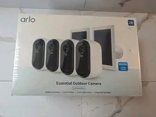 Arlo 2K Essential Outdoor Camera 2nd Gen, 4 Cameras and 2 Solar Panels, White