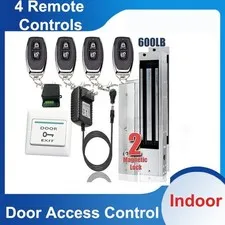 Door Access Control System, 2 Electric Magnetic Lock 600lb, 4 Remote Controls