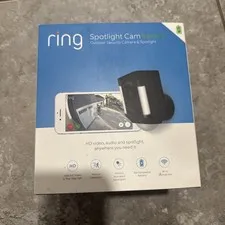 Ring Spotlight Cam Outdoor Battery Powered Security Camera Black BrandNew Sealed