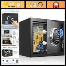Compact Biometric Safe Box for Home Security, Small Size 7.87"D x 12.2"W x 7.87"