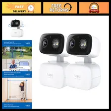 2K Indoor/Outdoor Pan/Tilt Security Camera (2-Pack) | Baby Monitor, Motion Track