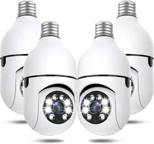 Light Bulb Security Cameras Wireless Outdoor, 5G&2.4Ghz 4MP Security Camera 360°