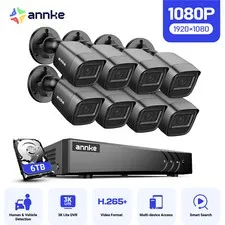 ANNKE 8CH 3K Lite DVR 1080P Video Security Camera System AI Human Detection IP67