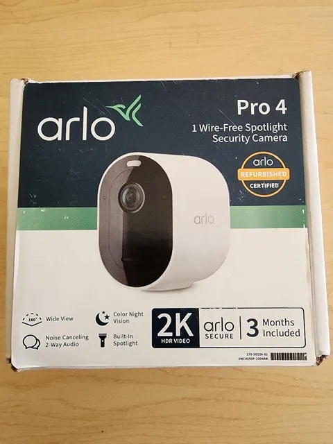Arlo Pro 4 Spotlight Camera - 1 Pack - Wireless Security, 2K Video & HDR Color