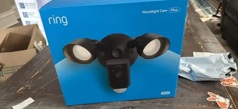 Ring Floodlight Cam Plus Wired Outdoor 1080p Wi-Fi Alexa Security Camera Black