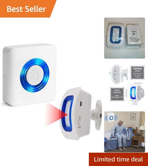 Wireless Caregiver Pager Motion Sensor Alarm Indoor Room Bed Alarms and Fall ...