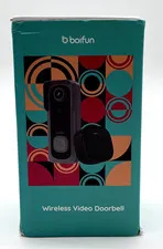 BOIFUN Black Wireless Video Doorbell 2.4GHz WiFi Camera with Chime